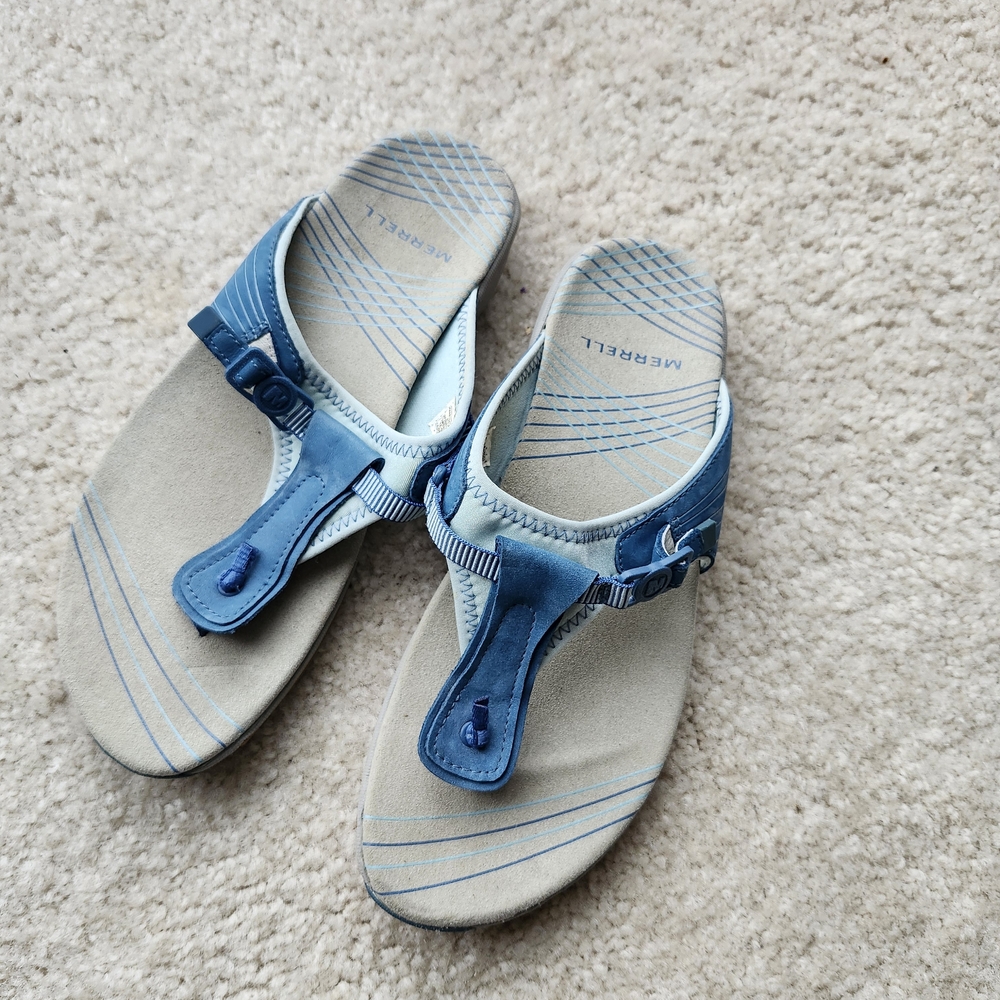 Merrell Blue and Tan Women's Sandals